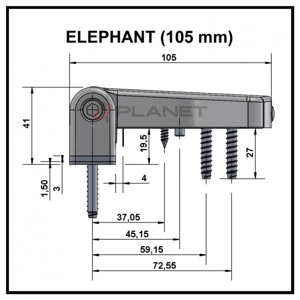 Регульована дверна петля 120кг Elephant біла D.0744.0107 фото